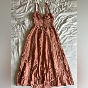 Showpo Dusty Pink Ruched Midi Dress